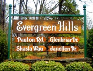 Evergreen Hills subdivision.
